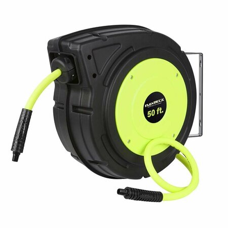 LEGACY Flexzilla 50 ft. L X 3/8 in. D Hybrid Polymer Retractable Air Hose Reel 150 psi Zilla Green L8250FZ